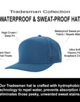 Atlantic Blue Hex Tradesman Waterproof Hat