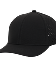 Stealth Black Low Pro Waterproof Hat (Lasered Mesh)