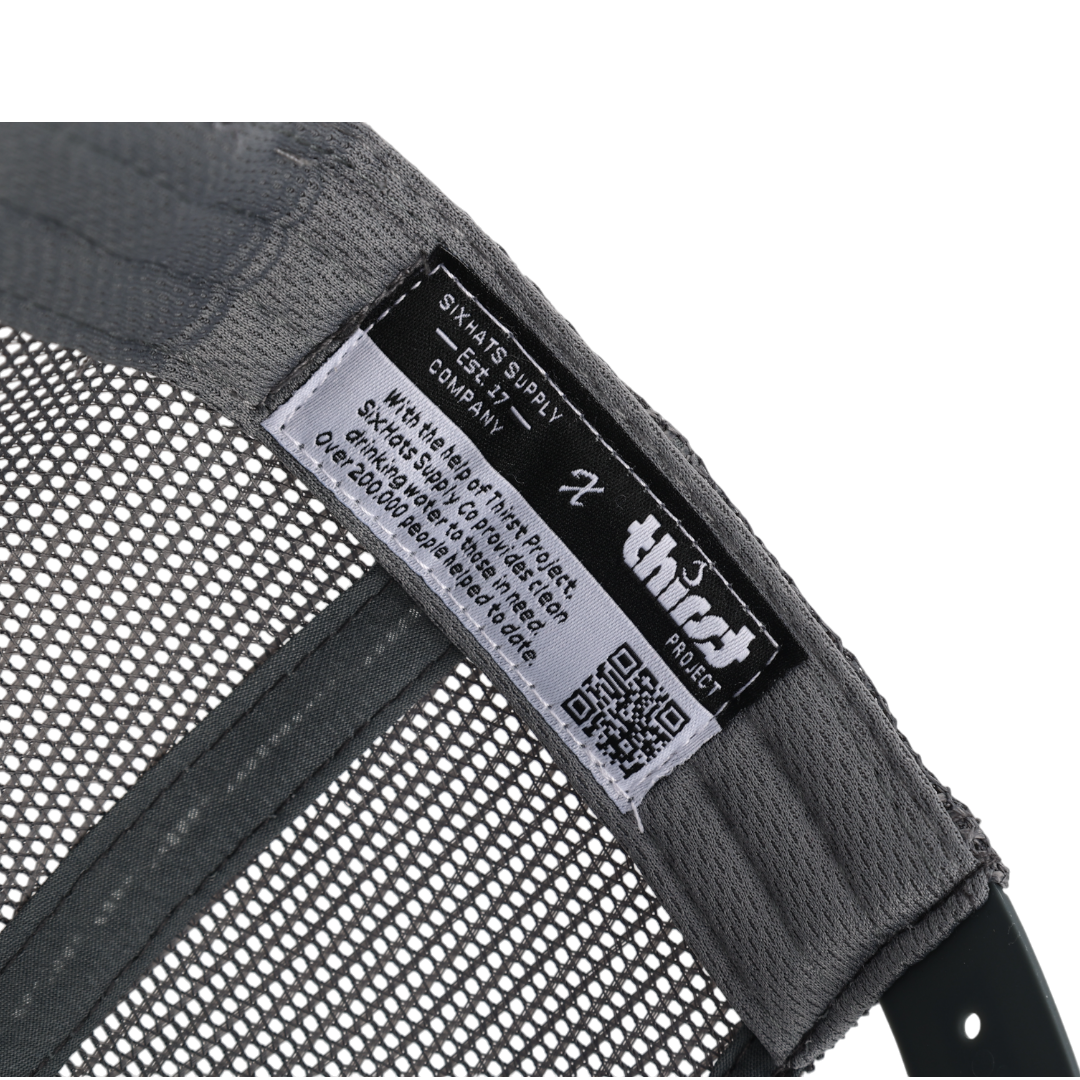 Black & Charcoal Mesh Mushroom Signature Waterproof Hat