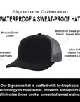 Stealth Black & Charcoal Mesh Signature Waterproof Hat