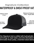 Black & Charcoal Raccoon Mesh Signature Waterproof Hat