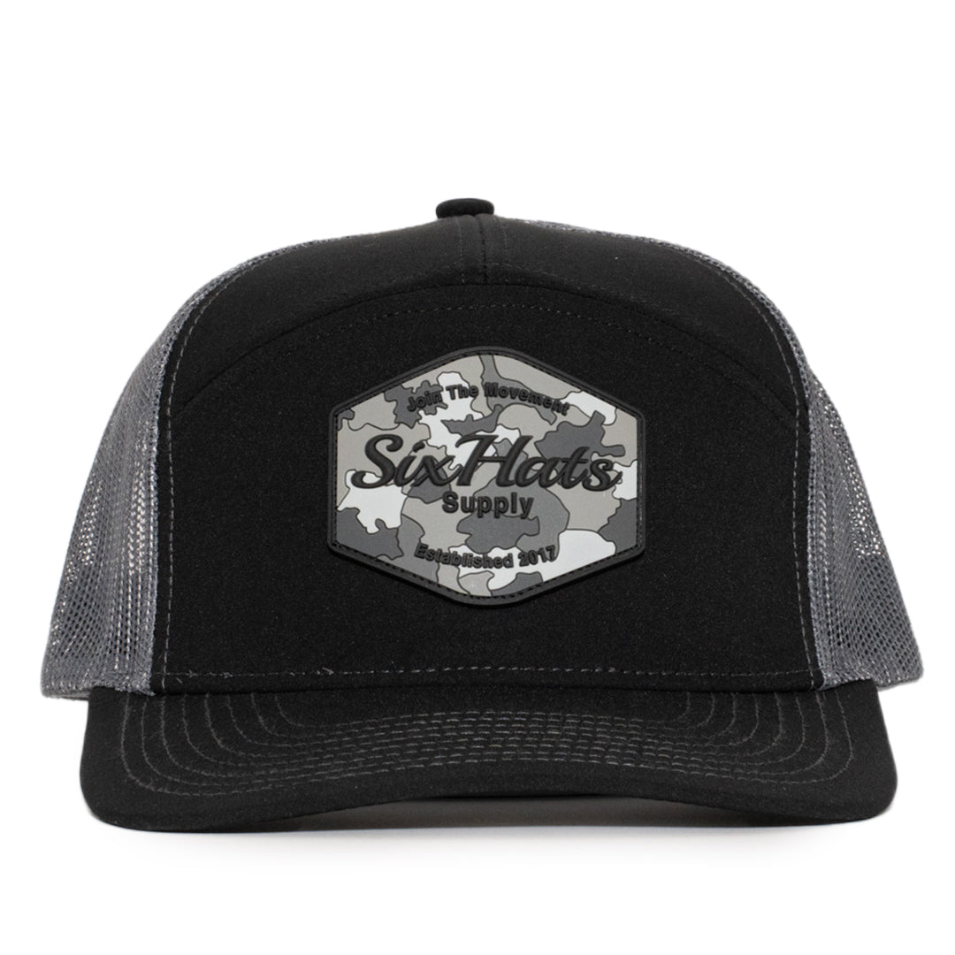 Black & Charcoal Mesh Hex Tradesman Waterproof Hat