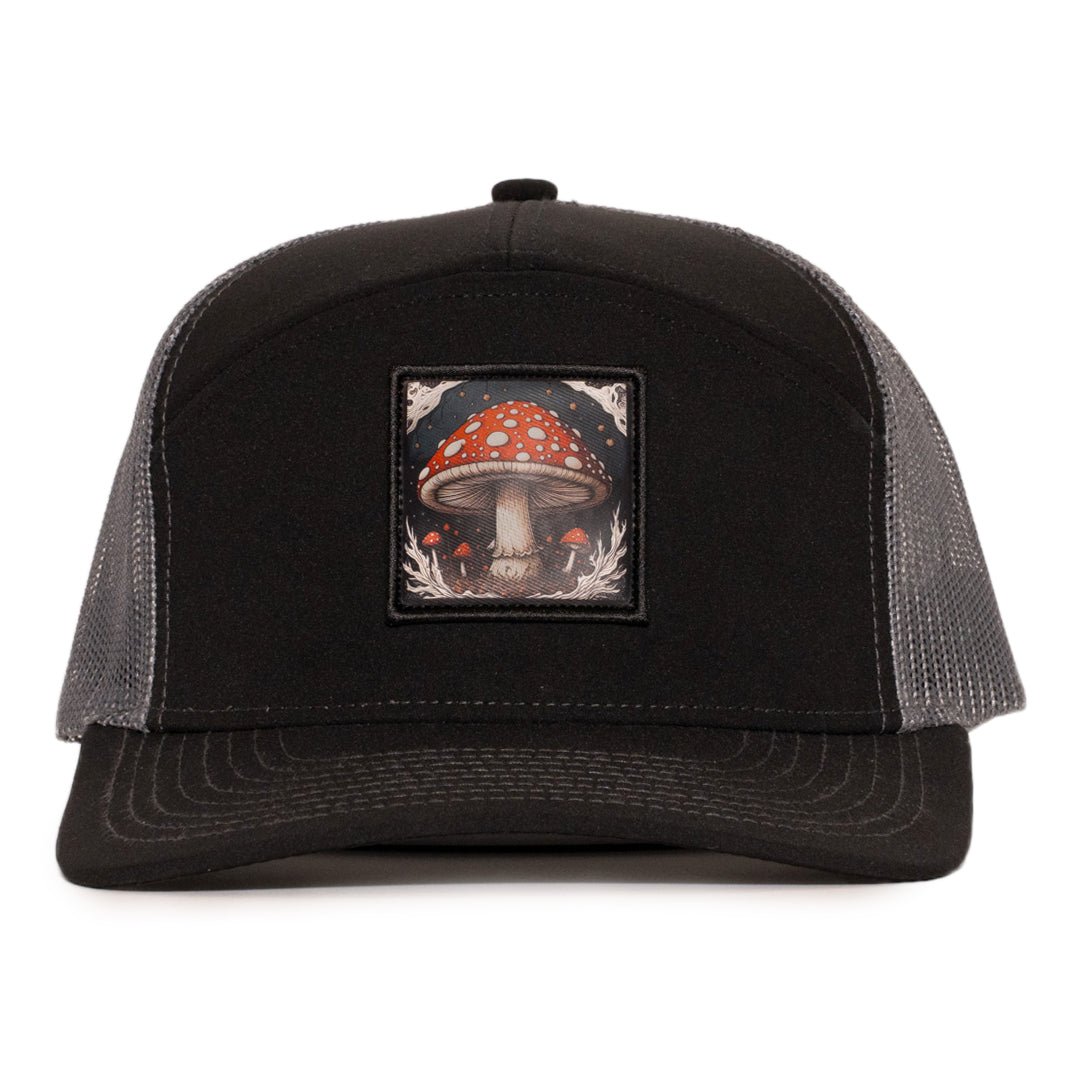 Black & Charcoal Mesh Mushroom Tradesman Waterproof Hat