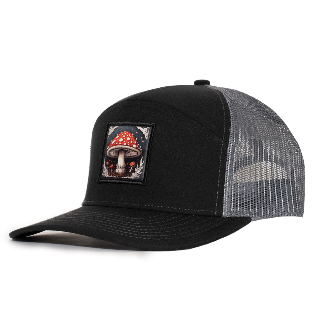 Black & Charcoal Mesh Mushroom Tradesman Waterproof Hat