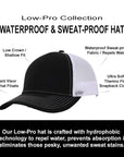 Black & White 19th Hole Low Pro Waterproof Hat