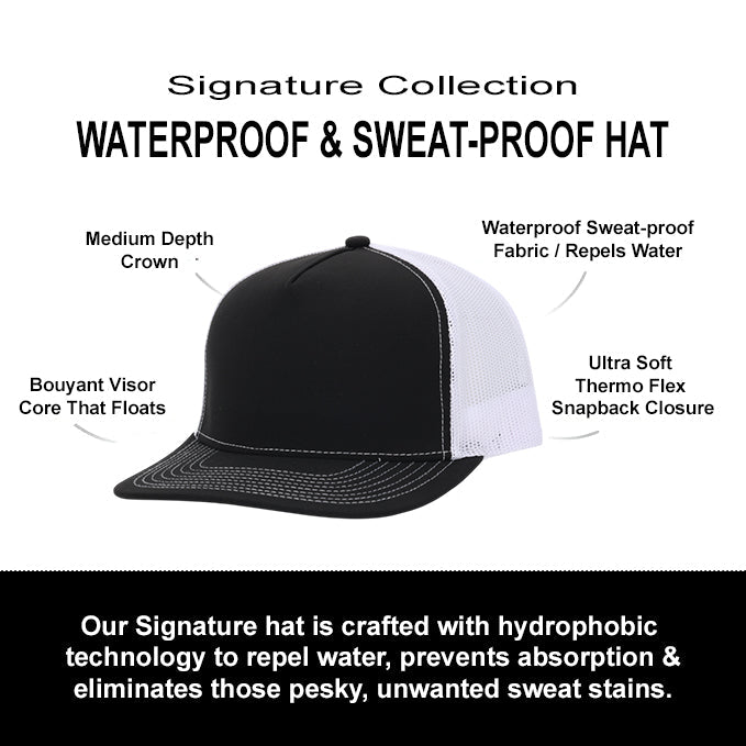 Black & White Mesh Horizon Signature Waterproof Hat