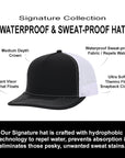 Stealth Black & White Mesh Signature Waterproof Hat