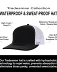 Stealth Black & White Mesh Tradesman Waterproof Hat