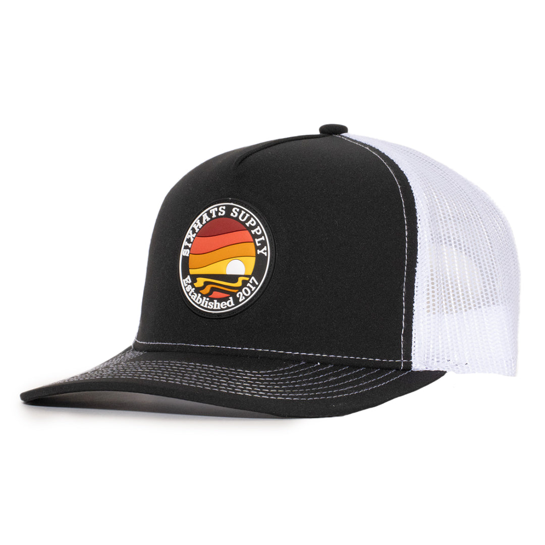 Black & White Mesh Horizon Signature Waterproof Hat
