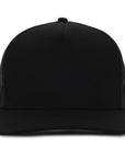 Black plastic mesh signature cap waterproof trucker hat Six hats Supply