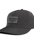 Charcoal signature cap Range charcoal rubber patch sew on in front waterproof and sweat proof hats custom made Six Hats Supply