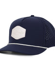 Navy Signature cap Hex range white rubber patch sew on in front waterproof and sweat proof caps custom made Six hats Supply