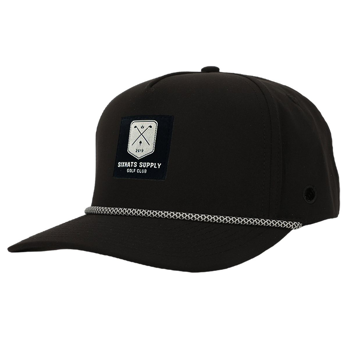 Black Golf Patch Signature Tee Holder Hat W/ Magnetic Ball