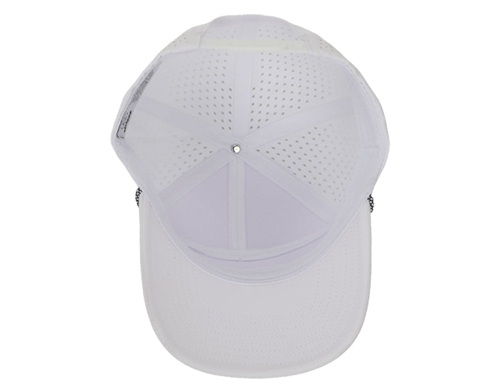White W/ Black Golf Patch Tradesman Tee Holder Hat W/ Magnetic Ball Marker