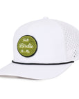White_Signature_side_view_waterproof_sweat_proof_hats_Talk_Birdie_to_me_chenille_patch