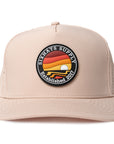 Khaki signature cap horizon rubber patch sew on in front waterproof hat Six Hats Supply