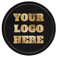 Black Leather w/ gold logo