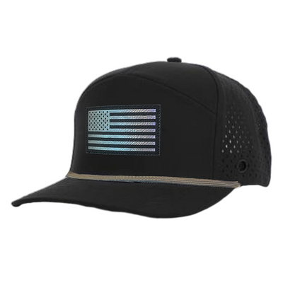 Black American Flag Tradesman Waterproof Hat