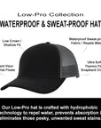 Black & Charcoal Raccoon Mesh Low Pro Waterproof Hat