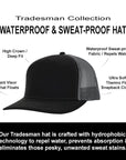 Black & Charcoal Raccoon Mesh Tradesman Waterproof Hat
