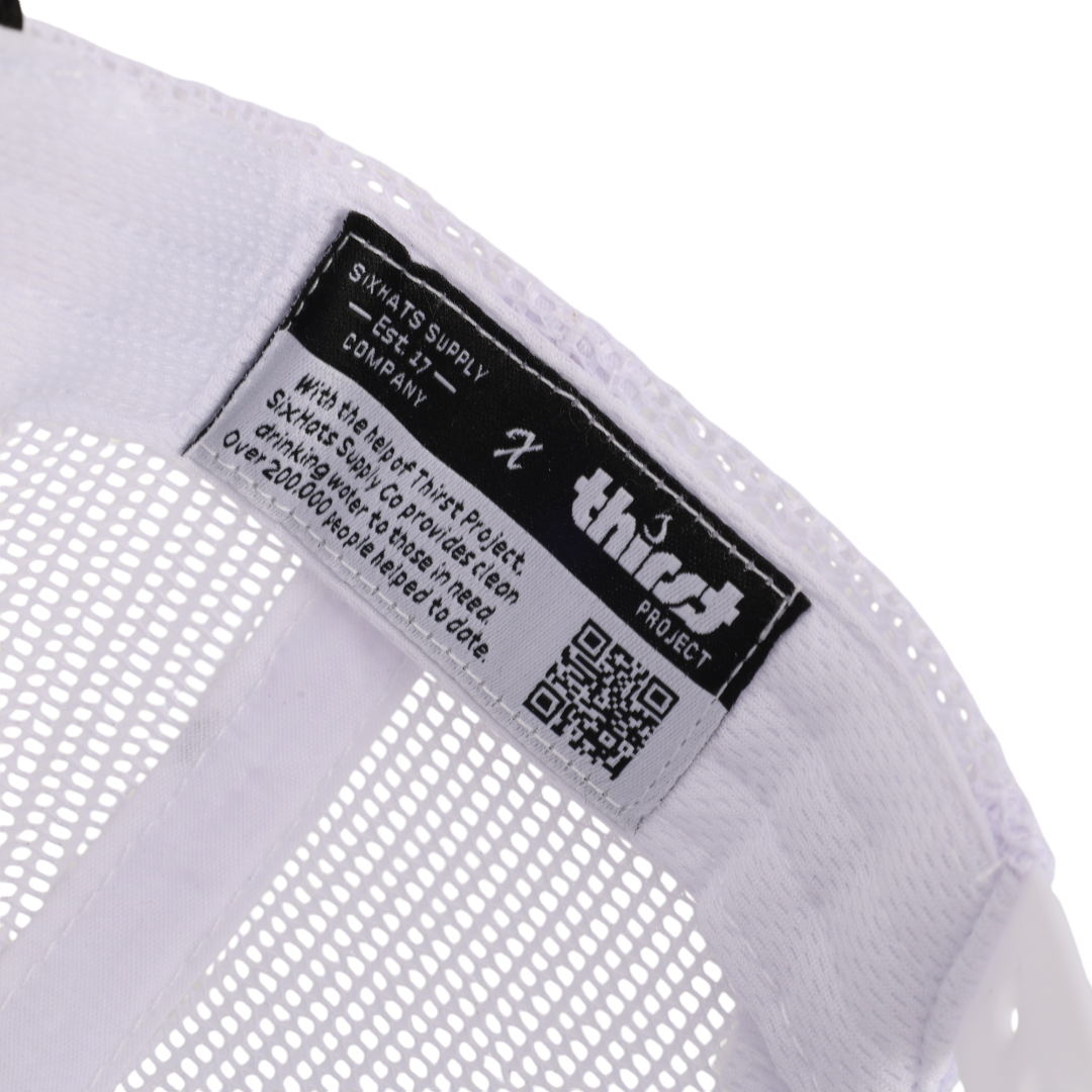 Stealth Black &amp; White Mesh Low Pro Waterproof Hat