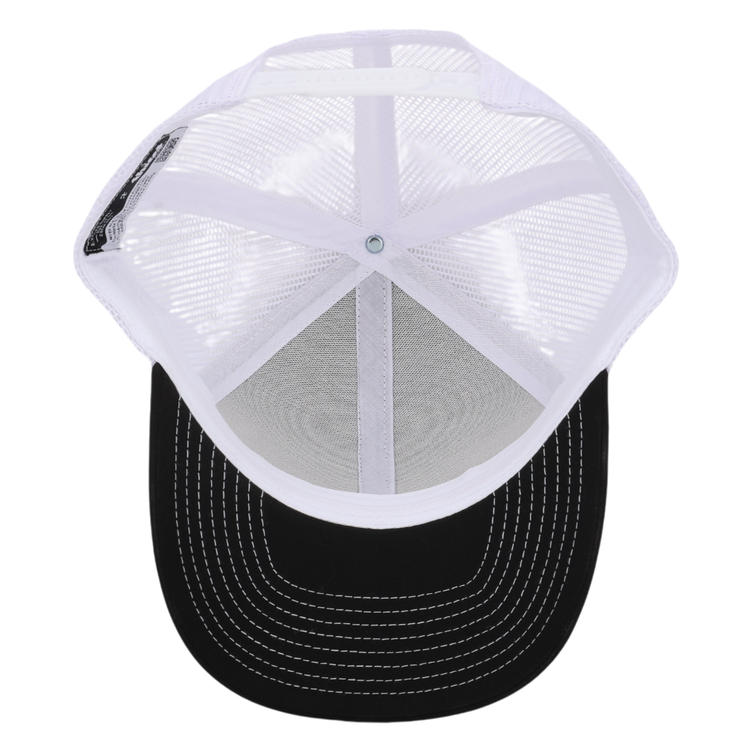 Stealth Black &amp; White Mesh Low Pro Waterproof Hat