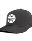 Charcoal signature cap with Crown white rubber patch sew on in front waterproof and sweat proof hats custom made Six Hats Supply