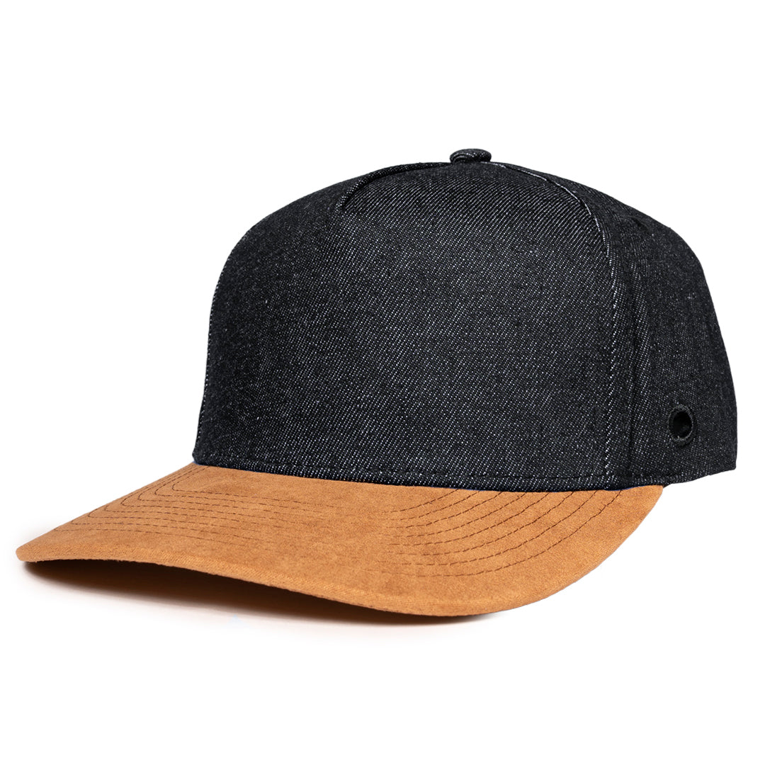 Denim signature 5 panel baseball hat waterproof sweat proof six hats supply