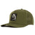Forest Green waterproof baseball cap with a black patch featuring a beaver design Six hats Supply 
