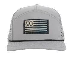 Grey American Flag Tradesman Waterproof Hat