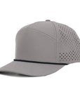 Gray tradesman laser mesh baseball cap with perforated design on a white background