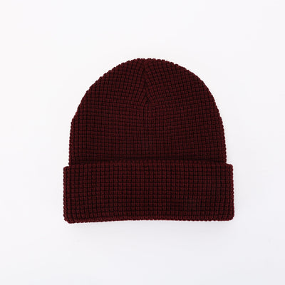 Burgundy Waffle Beanie