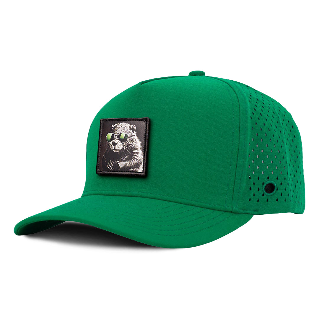 Kelly Green signature Beaver fabric patch waterproof and sweat proof frontside view SixHats supply