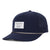 Navy tradesman blue baseball cap waterproof sweat proof with a white fabric side view