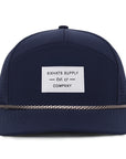 Navy tradesman blue baseball cap waterproof sweat proof with a white fabric 