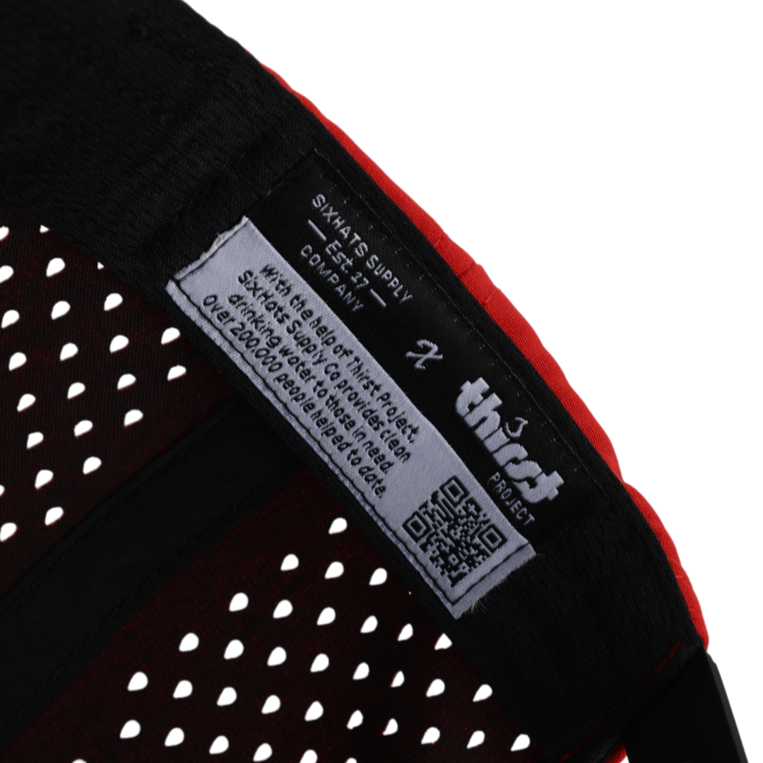 Stealth Red &amp; Black Low Pro Waterproof Hat