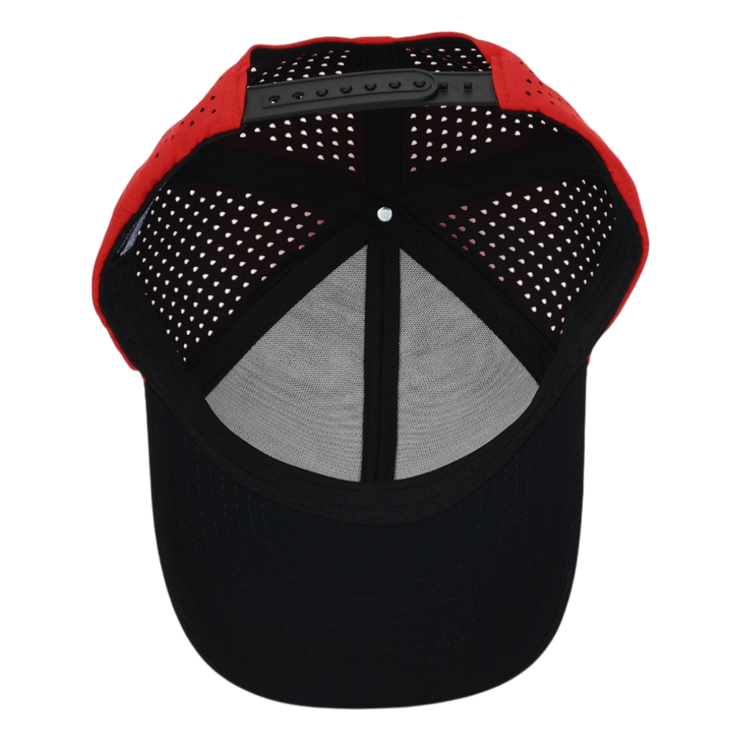 Stealth Red &amp; Black Low Pro Waterproof Hat