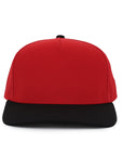 Red Signature hat with black brim 5 panel cap waterproof Six Hats supply