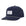 Navy blue baseball cap waterproof sweat proof with a white fabric patch side view