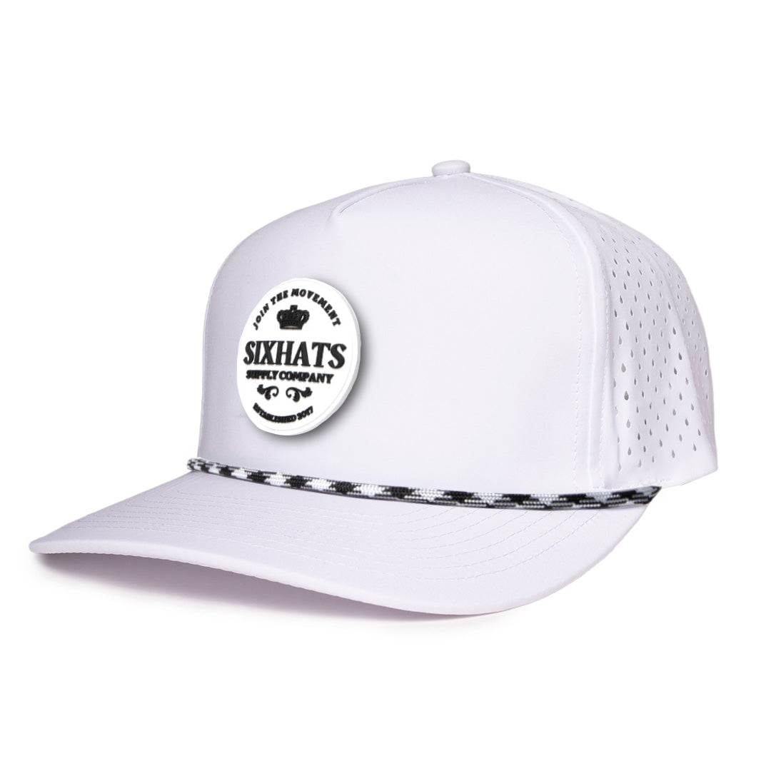 Signature White Crown rubber patch waterproof hat sweat proof Six hats Supply