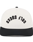 Tan & Black Golf Sucks Signature Waterproof Hat