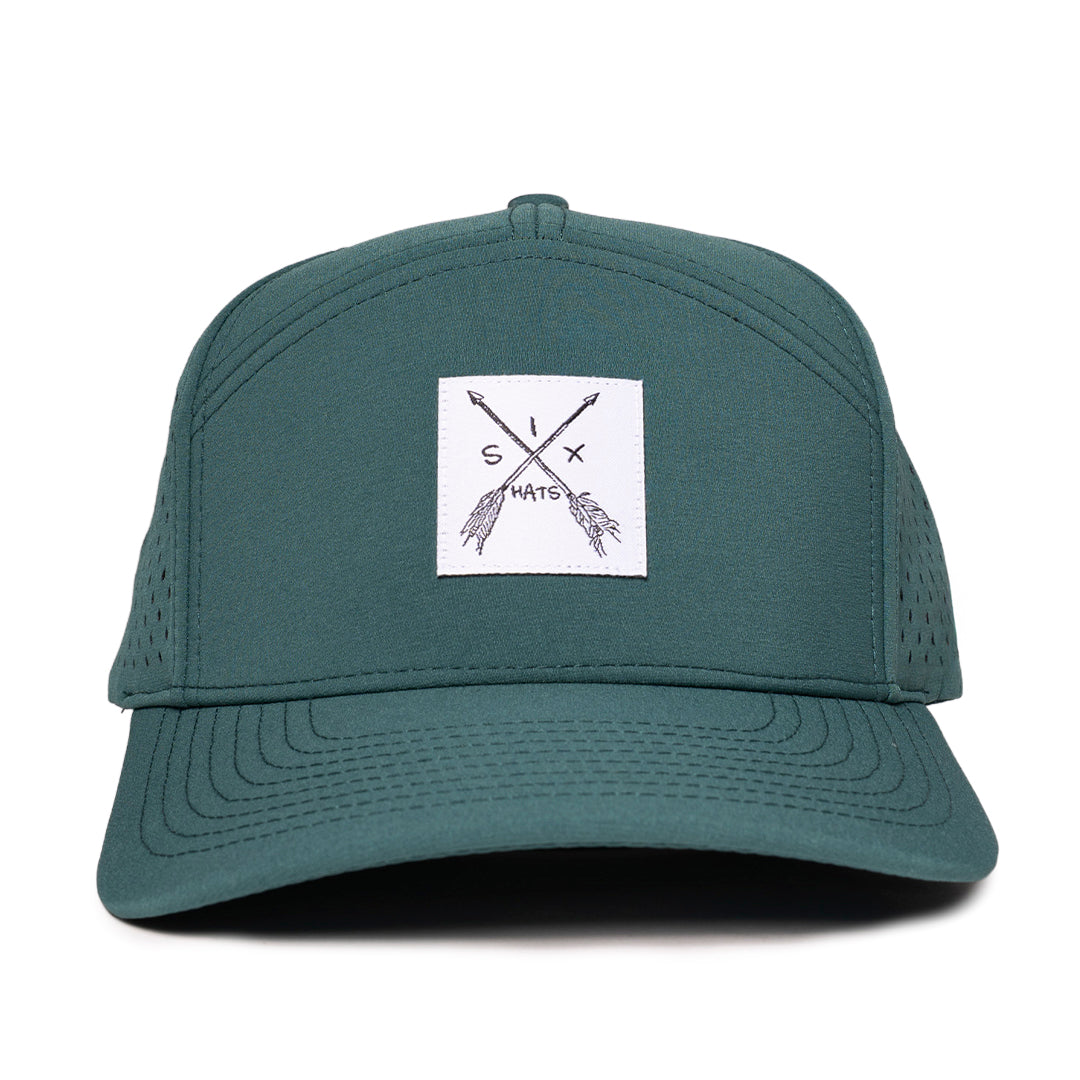 Teal_tradesman_arrow_patch_six_hats_supply_waterproof_hat
