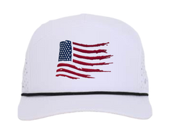 White Red & Blue American Tradesman Waterproof Hat