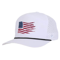 White Red & Blue American Tradesman Waterproof Hat