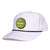 White_tradesman_side_view_with_black_rope_Talk_Birdie_to_me_chenille_patch_waterproof_sweat_proof_caps