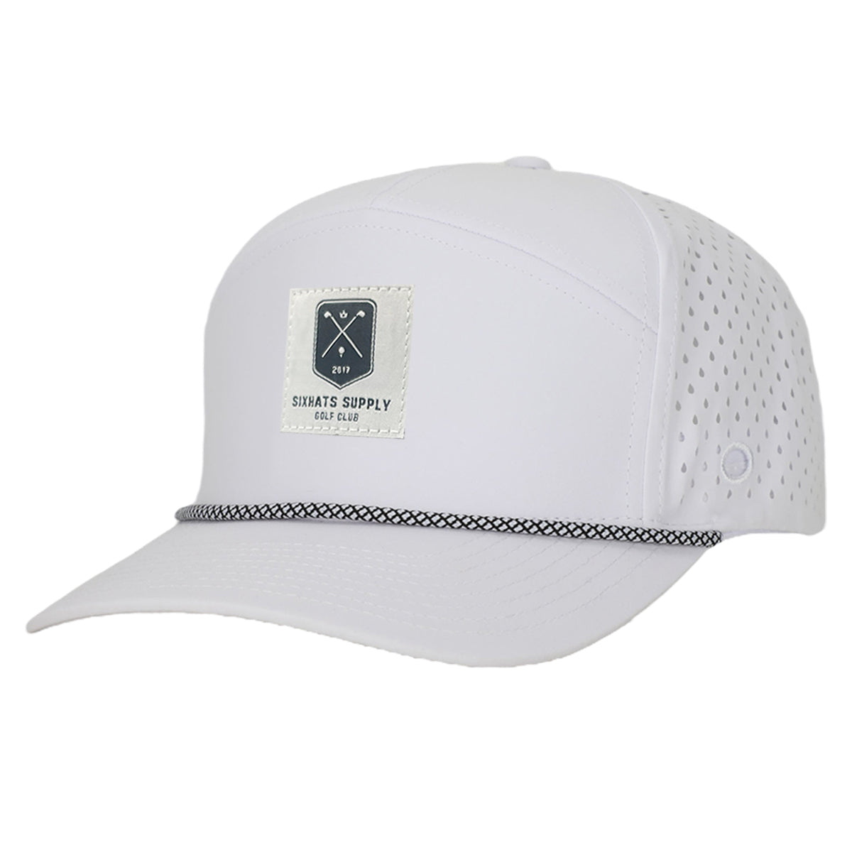 White Golf Patch Tradesman Tee Holder Hat W/ Magnetic Ball Marker