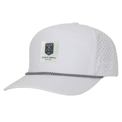 White Golf Patch Tradesman Tee Holder Hat W/ Magnetic Ball Marker