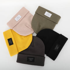 Beige Folding Beanie